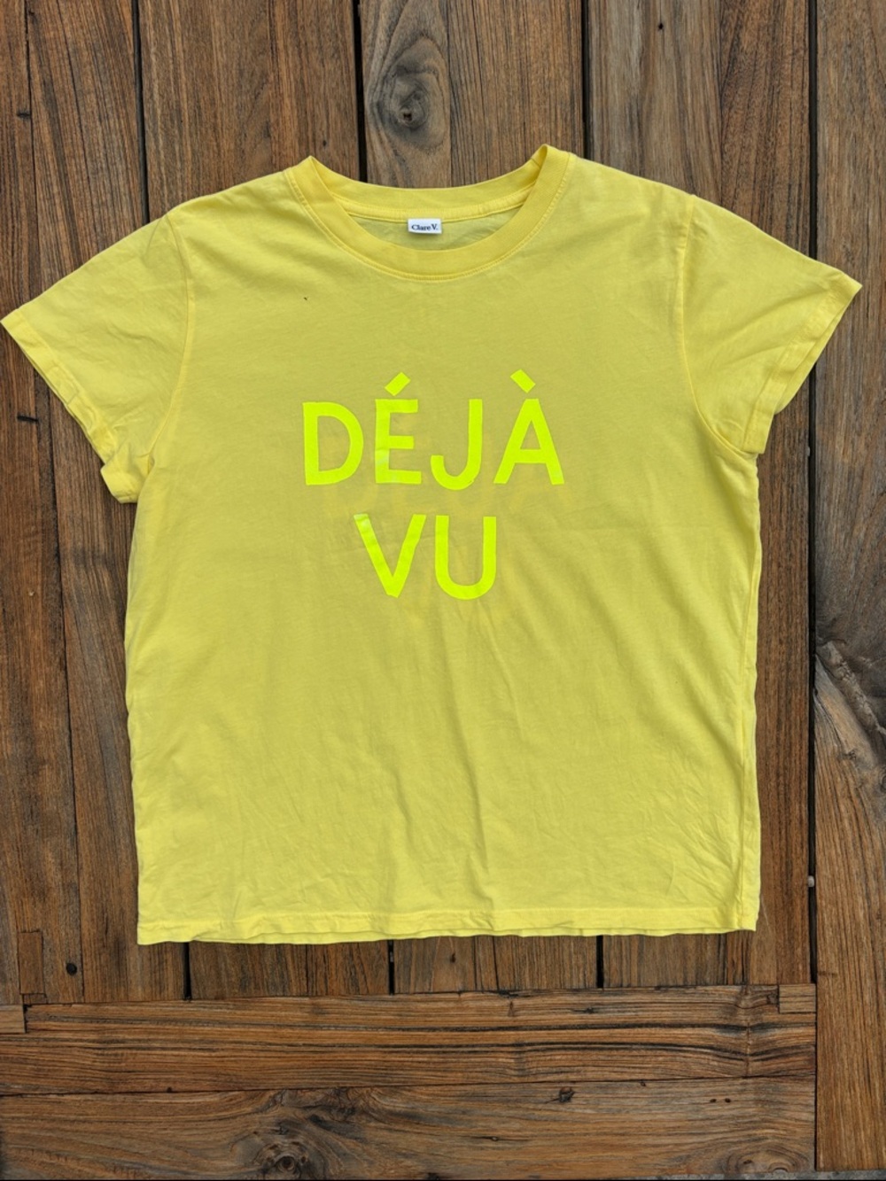 Clare V Yellow Déjà Vu Short Sleeve Tee
